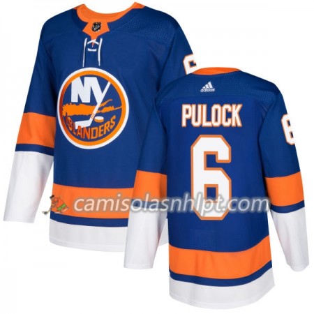 Camisola New York Islanders Ryan Pulock 6 Adidas 2017-2018 Royal Authentic - Homem
